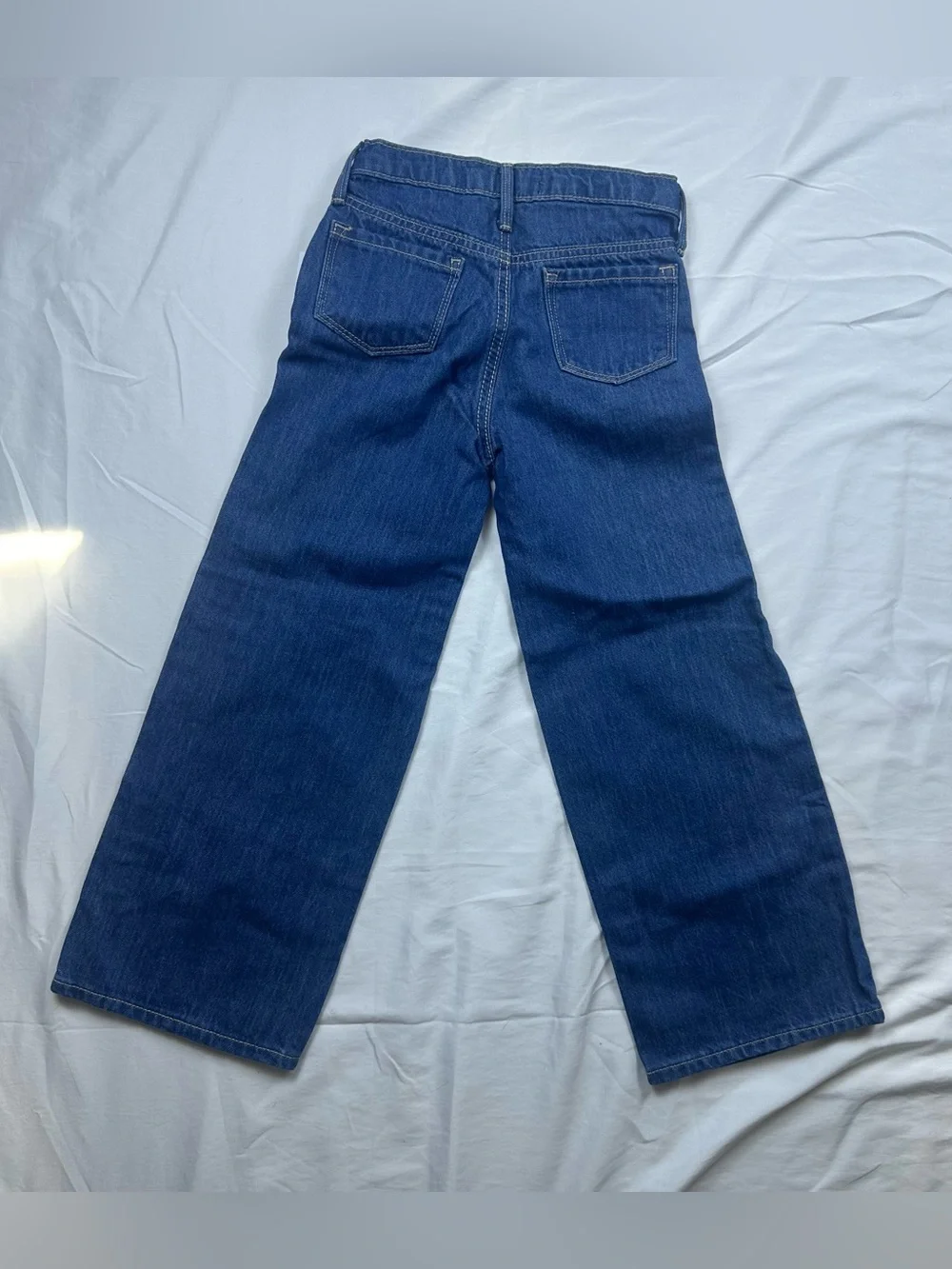 NWT Old Navy Navy Blue Wide Leg Adjustable Waist Denim Jeans Girls 6T
